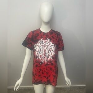 Rare Sleep Token Deathcore Crystal Wash Tee Tie Dye Shirt Size Medium Red Black